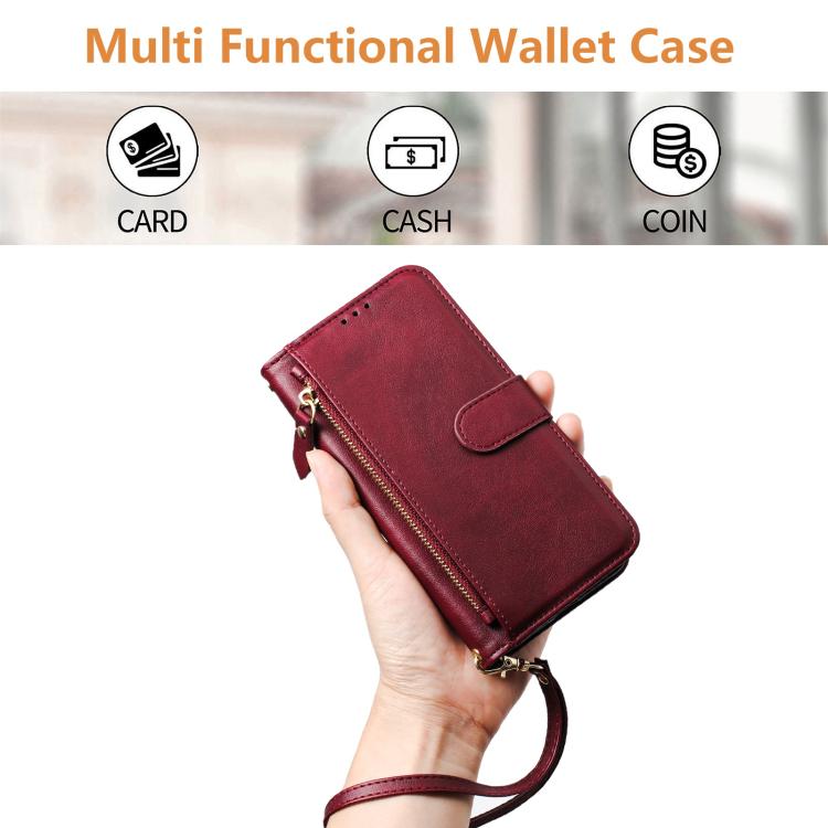 For Blackview Shark 6 Multi-Card Slots Zipper Wallet Leather Phone Case
