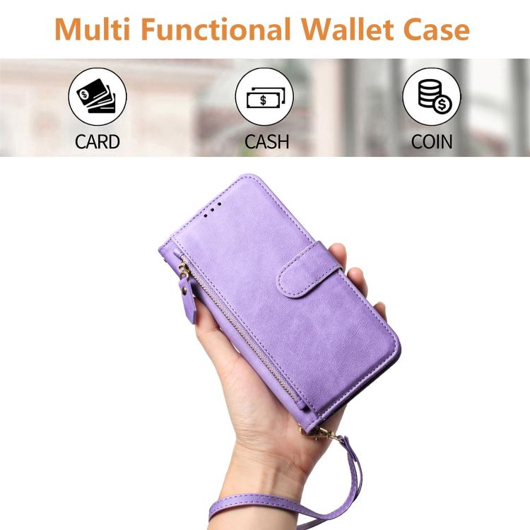 For Blackview Shark 6 Multi-Card Slots Zipper Wallet Leather Phone Case
