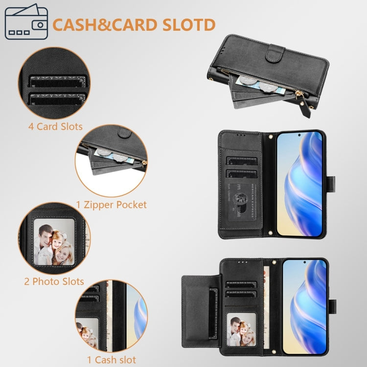 For Oukitel C35 Multi-Card Slots Zipper Wallet Leather Phone Case