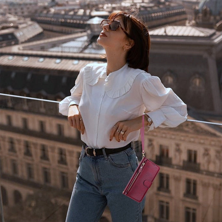For ZTE Blade A52 Multi-Card Slots Zipper Wallet Leather Phone Case