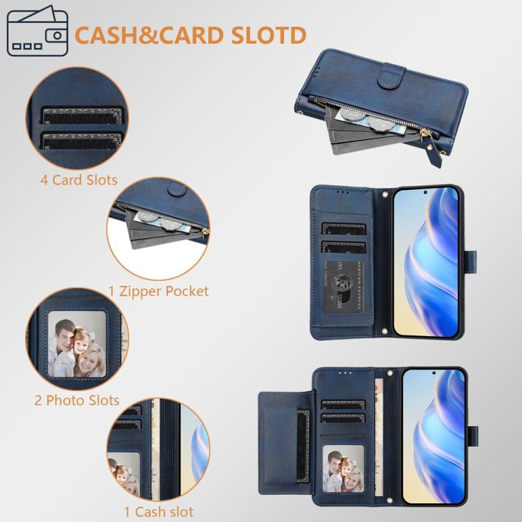 For Sony Xperia 1 VIII Multi-Card Slots Zipper Wallet Leather Phone Case