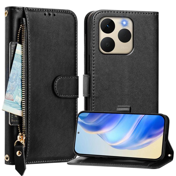 For Realme 15T 5G Global Multi-Card Slots Zipper Wallet Leather Phone Case