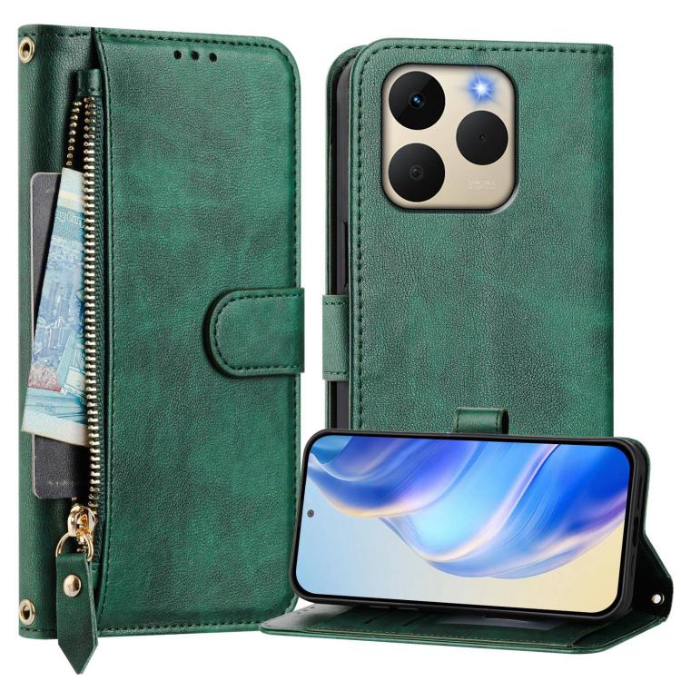 For Realme 15T 5G Global Multi-Card Slots Zipper Wallet Leather Phone Case