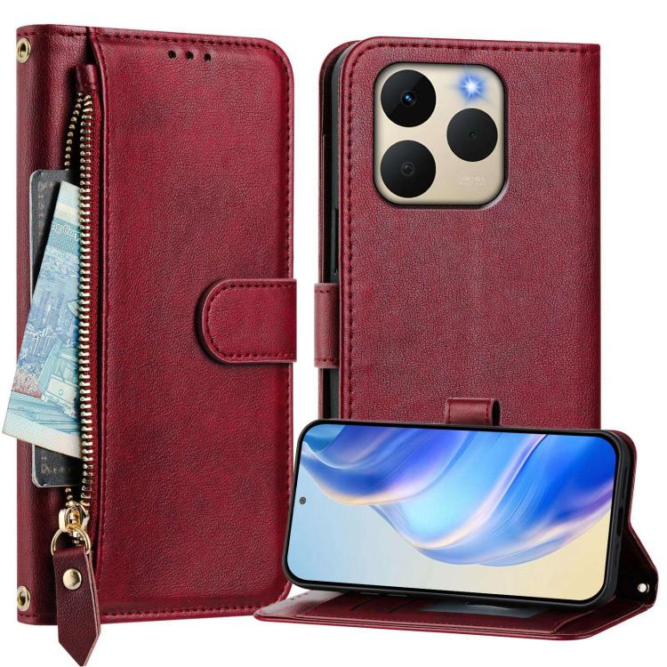 For Realme 15T 5G Global Multi-Card Slots Zipper Wallet Leather Phone Case