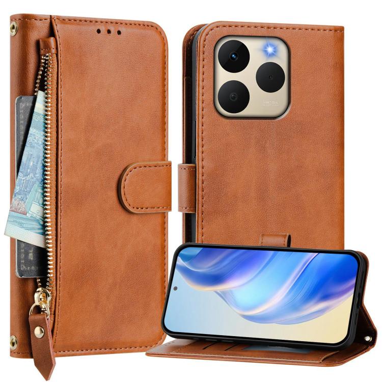 For Realme 15T 5G Global Multi-Card Slots Zipper Wallet Leather Phone Case