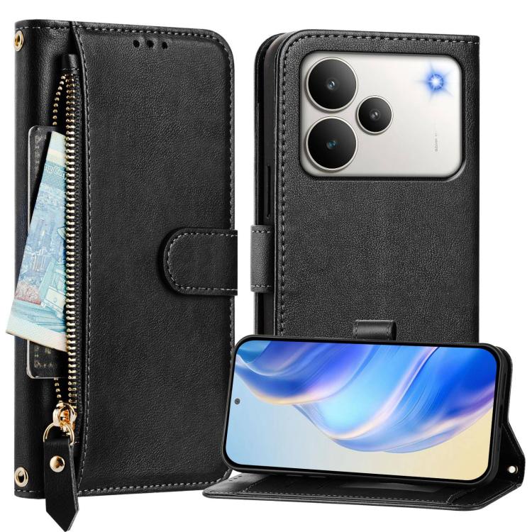 For Realme P4 Multi-Card Slots Zipper Wallet Leather Phone Case