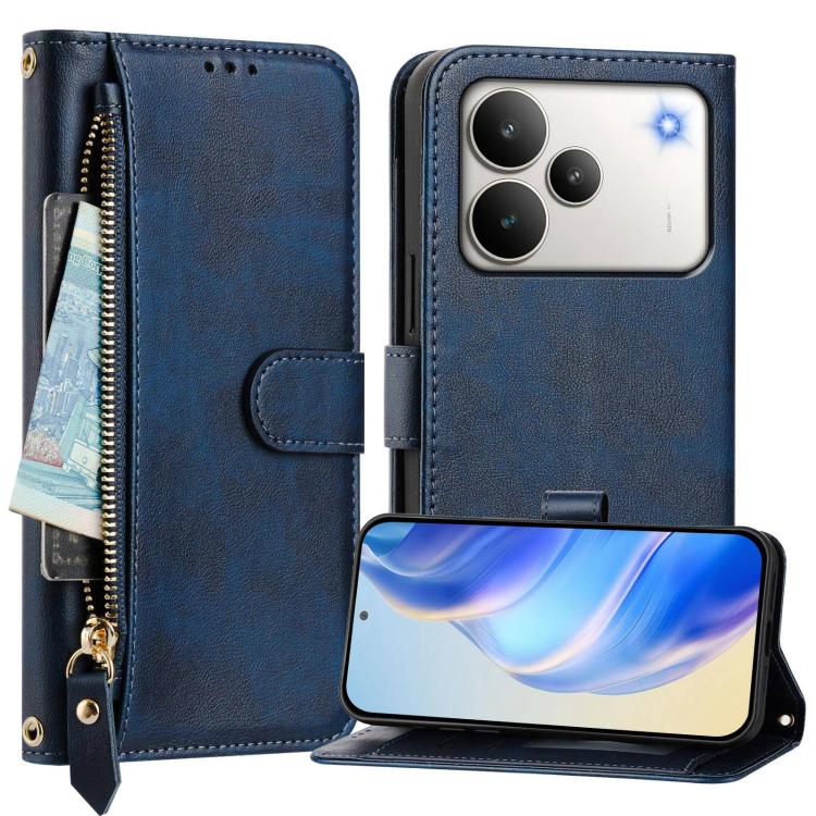 For Realme P4 Multi-Card Slots Zipper Wallet Leather Phone Case