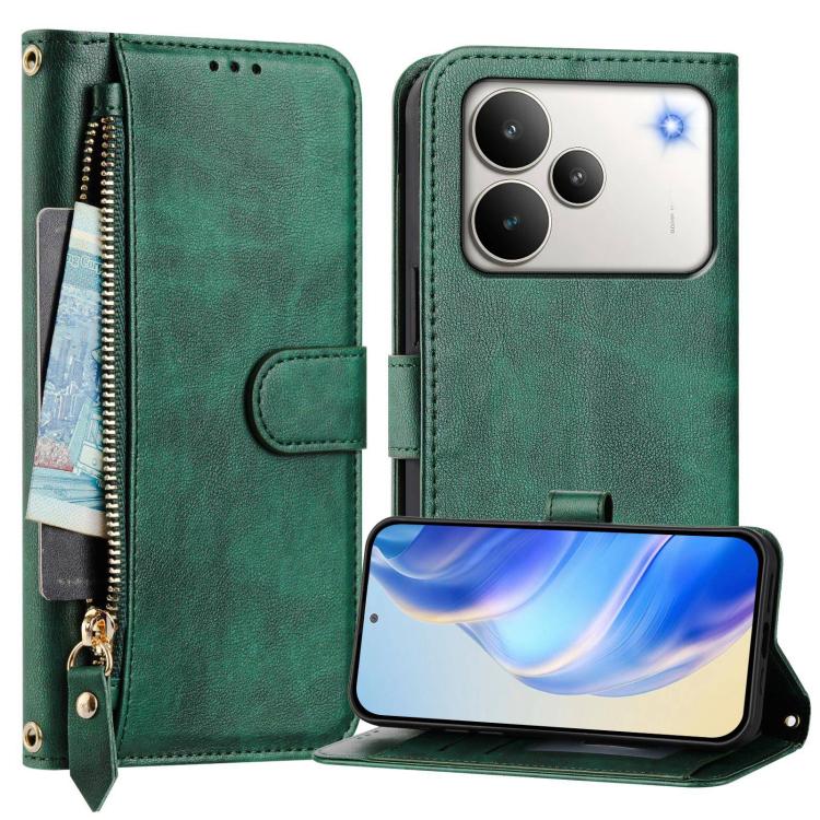 For Realme P4 Multi-Card Slots Zipper Wallet Leather Phone Case