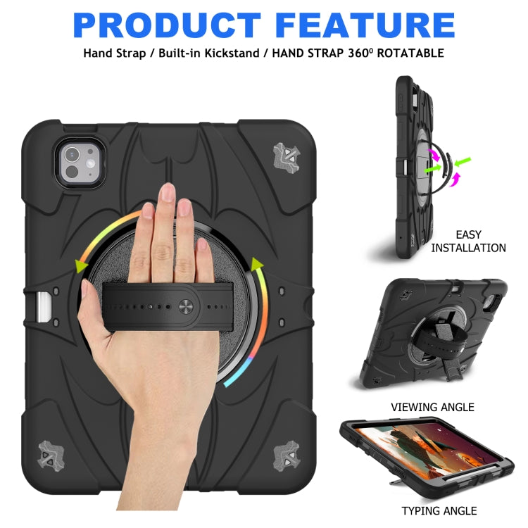 For iPad Pro 11 2025 / 2024 Bat Hand Grip Turntable Stand Tablet Case