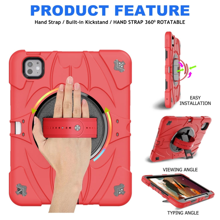 For iPad Pro 11 2025 / 2024 Bat Hand Grip Turntable Stand Tablet Case
