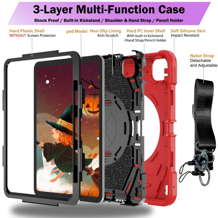 For iPad Pro 11 2025 / 2024 Bat Hand Grip Turntable Stand Tablet Case