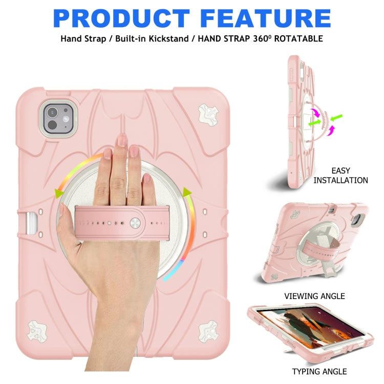 For iPad Pro 11 2025 / 2024 Bat Hand Grip Turntable Stand Tablet Case