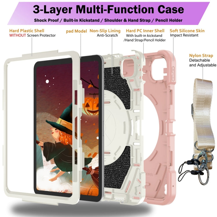 For iPad Pro 11 2025 / 2024 Bat Hand Grip Turntable Stand Tablet Case