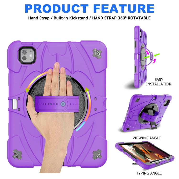 For iPad Pro 11 2025 / 2024 Bat Hand Grip Turntable Stand Tablet Case