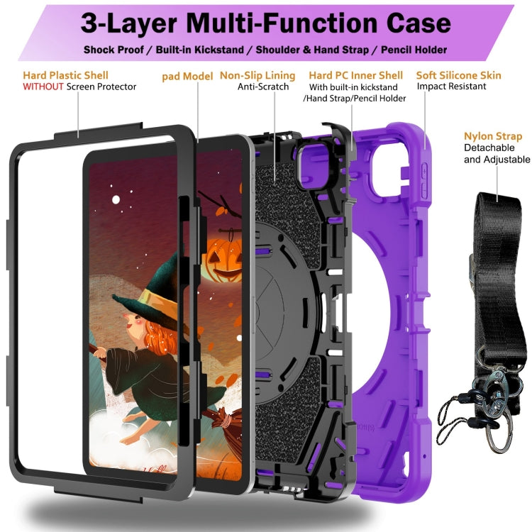 For iPad Pro 11 2025 / 2024 Bat Hand Grip Turntable Stand Tablet Case
