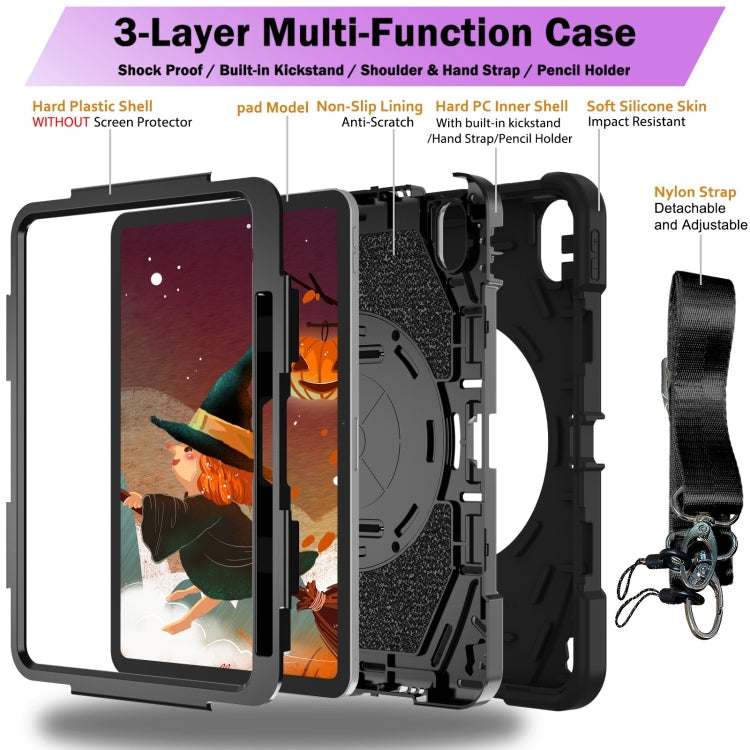 For iPad 2025 / 2022 Bat Hand Grip Turntable Stand Tablet Case