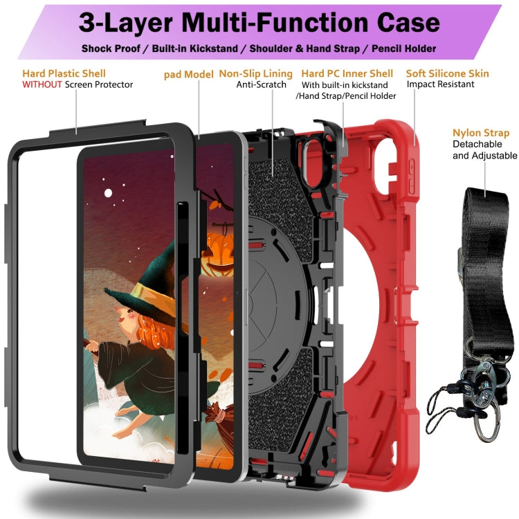 For iPad 2025 / 2022 Bat Hand Grip Turntable Stand Tablet Case