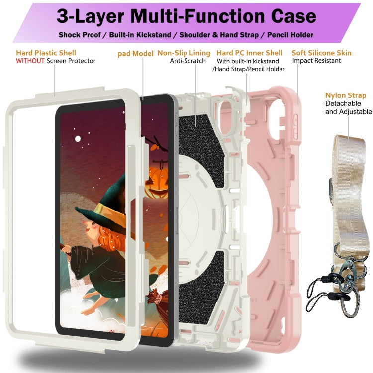 For iPad 2025 / 2022 Bat Hand Grip Turntable Stand Tablet Case