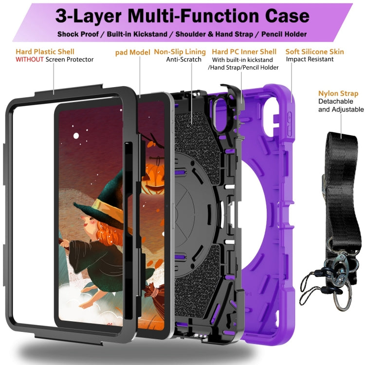 For iPad 2025 / 2022 Bat Hand Grip Turntable Stand Tablet Case