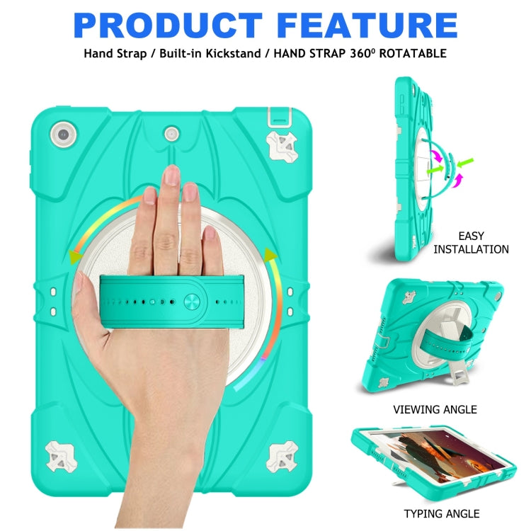 For iPad 9.7 2018 / 2017 / Air 2 Bat Hand Grip Turntable Stand Tablet Case