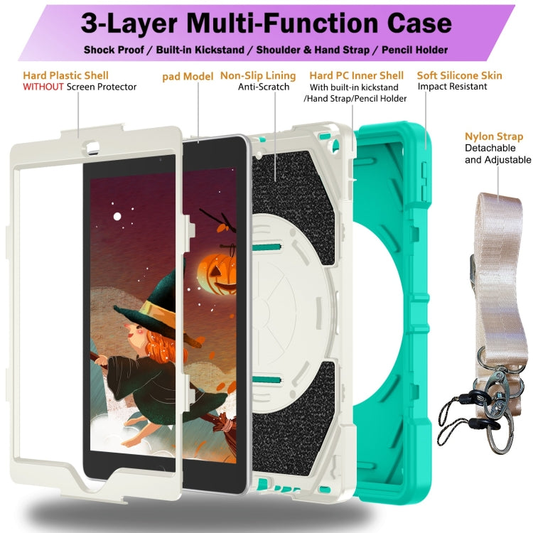 For iPad 9.7 2018 / 2017 / Air 2 Bat Hand Grip Turntable Stand Tablet Case