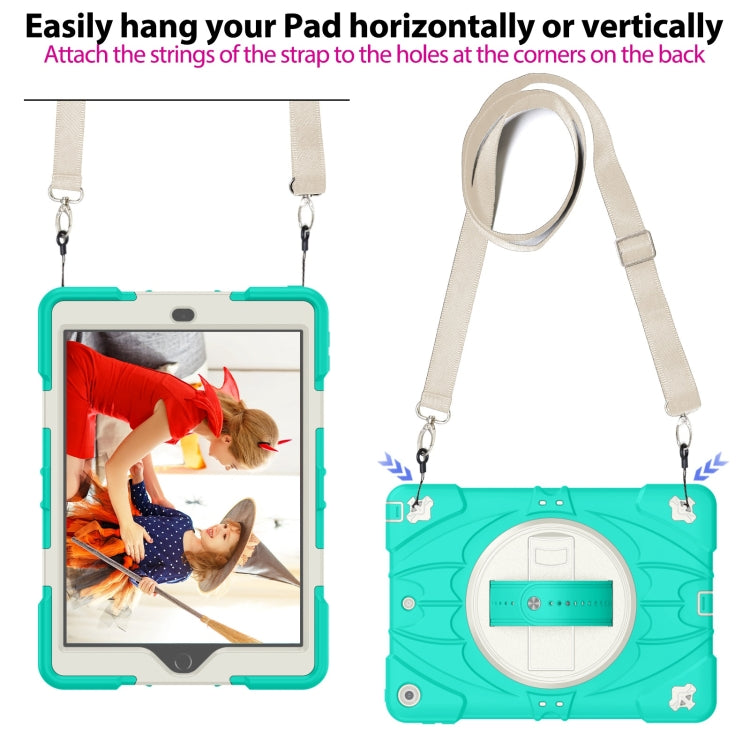 For iPad 9.7 2018 / 2017 / Air 2 Bat Hand Grip Turntable Stand Tablet Case