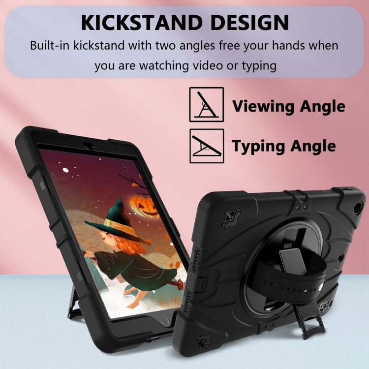 For iPad 9.7 2018 / 2017 / Air 2 Bat Hand Grip Turntable Stand Tablet Case