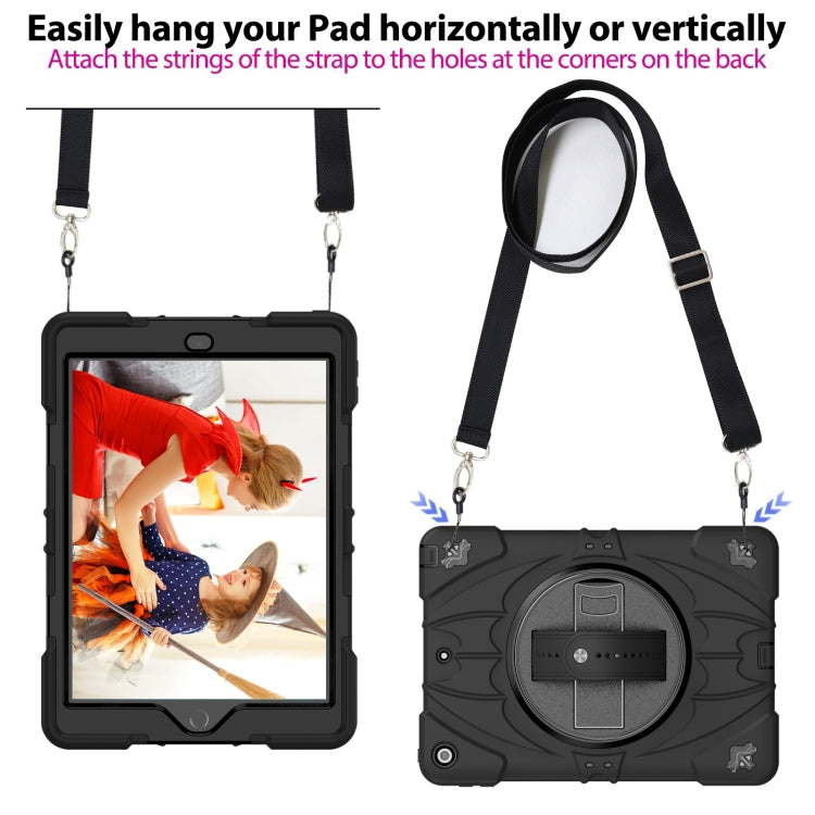For iPad 9.7 2018 / 2017 / Air 2 Bat Hand Grip Turntable Stand Tablet Case
