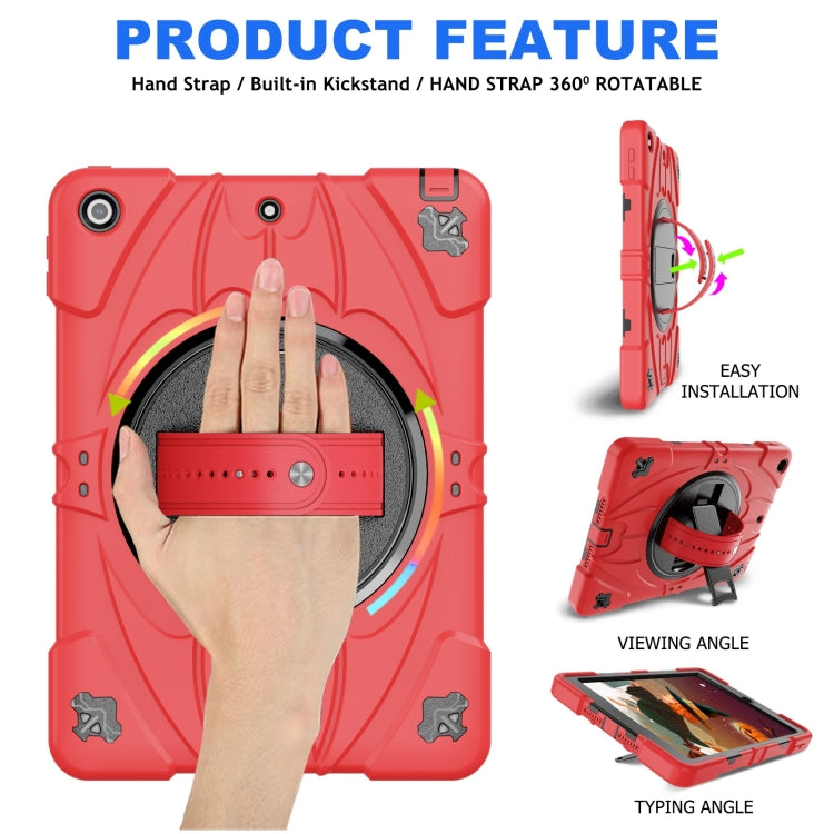 For iPad 9.7 2018 / 2017 / Air 2 Bat Hand Grip Turntable Stand Tablet Case
