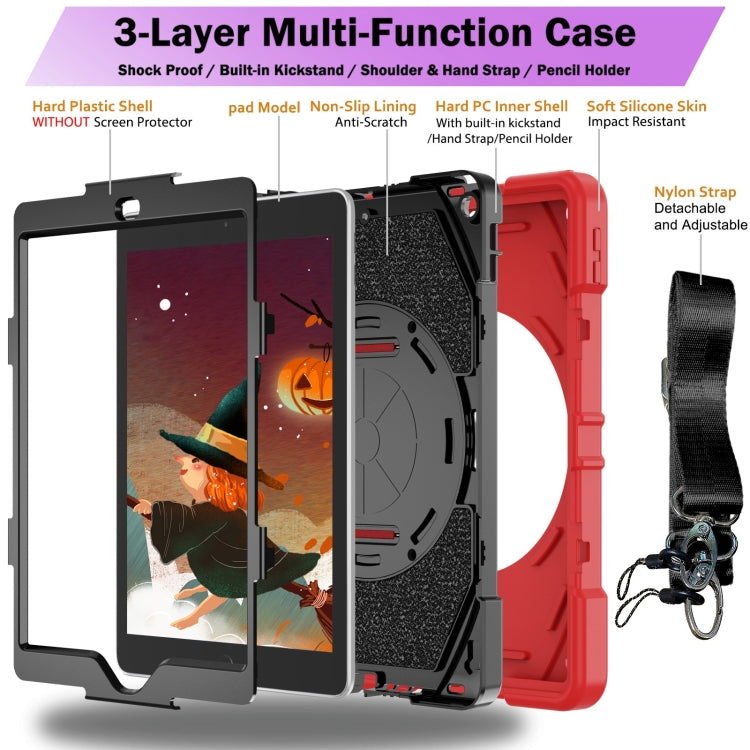 For iPad 9.7 2018 / 2017 / Air 2 Bat Hand Grip Turntable Stand Tablet Case