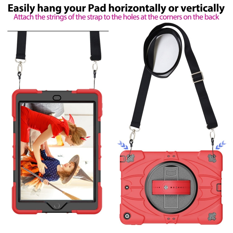 For iPad 9.7 2018 / 2017 / Air 2 Bat Hand Grip Turntable Stand Tablet Case