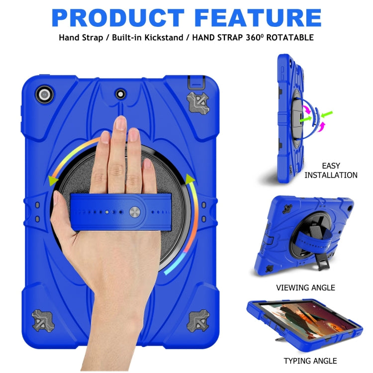 For iPad 9.7 2018 / 2017 / Air 2 Bat Hand Grip Turntable Stand Tablet Case
