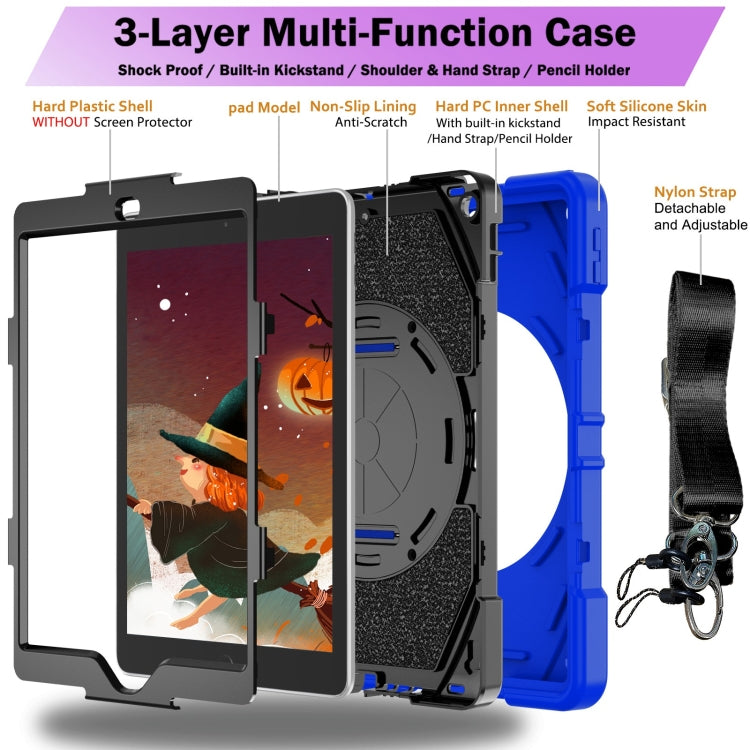 For iPad 9.7 2018 / 2017 / Air 2 Bat Hand Grip Turntable Stand Tablet Case