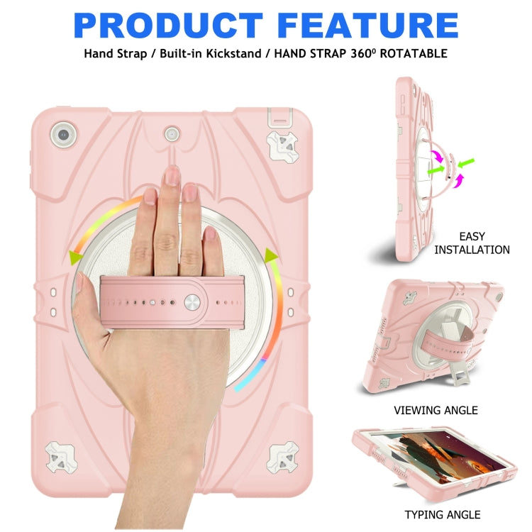 For iPad 9.7 2018 / 2017 / Air 2 Bat Hand Grip Turntable Stand Tablet Case
