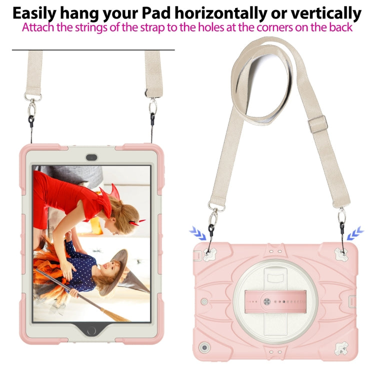For iPad 9.7 2018 / 2017 / Air 2 Bat Hand Grip Turntable Stand Tablet Case