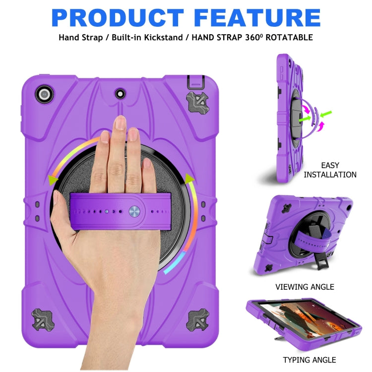 For iPad 9.7 2018 / 2017 / Air 2 Bat Hand Grip Turntable Stand Tablet Case