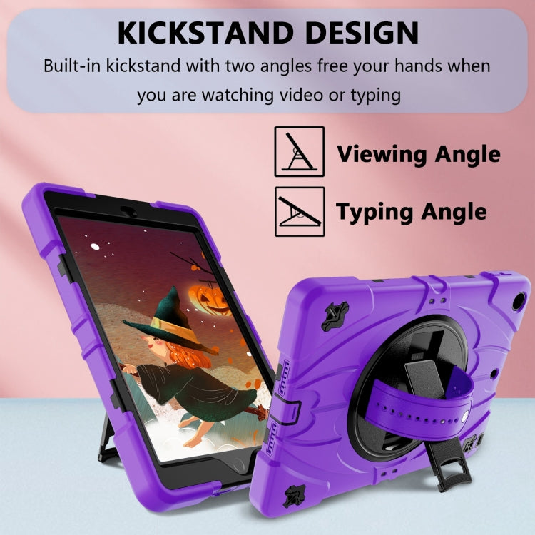 For iPad 9.7 2018 / 2017 / Air 2 Bat Hand Grip Turntable Stand Tablet Case
