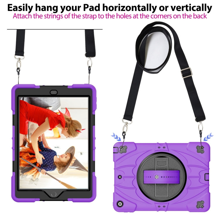 For iPad 9.7 2018 / 2017 / Air 2 Bat Hand Grip Turntable Stand Tablet Case