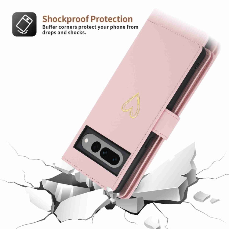 For Google Pixel 7 Pro POLA Love Multi-Card Slots Zipper Wallet Leather Phone Case