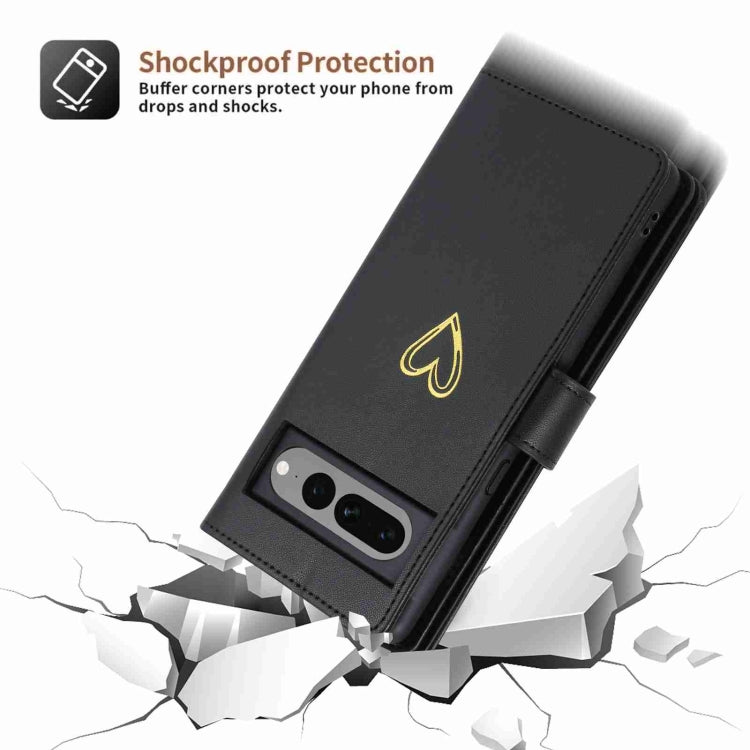 For Google Pixel 7 Pro POLA Love Multi-Card Slots Zipper Wallet Leather Phone Case