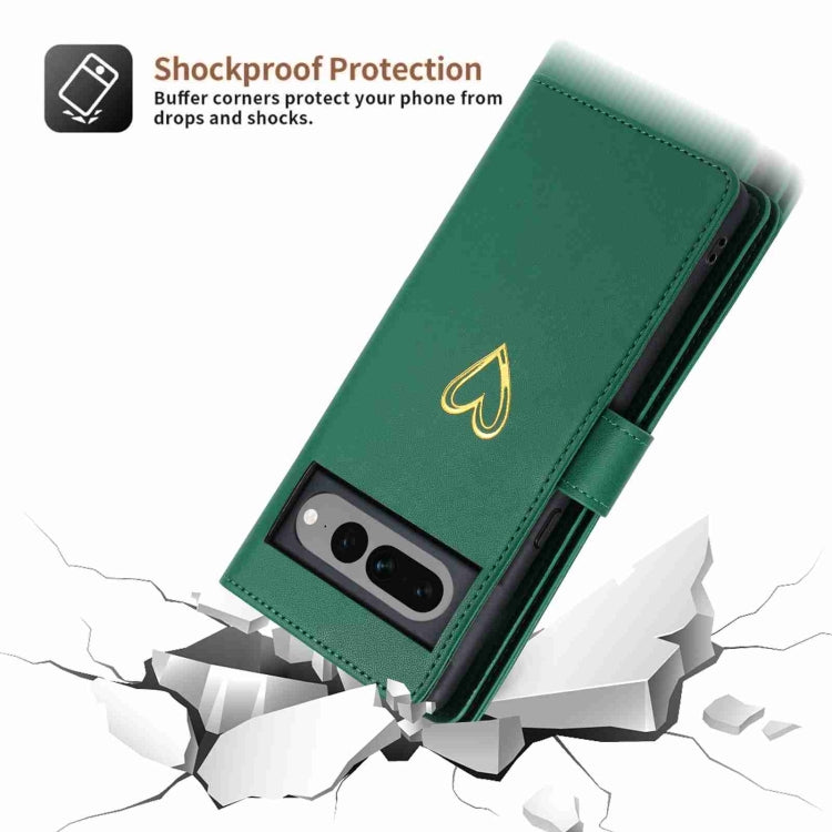 For Google Pixel 7 Pro POLA Love Multi-Card Slots Zipper Wallet Leather Phone Case