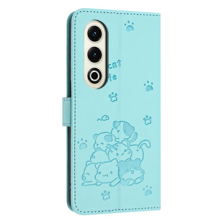 For itel S25 Embossed Kitten Phone Leather Case with Lanyard