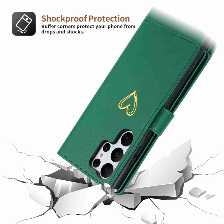 For Samsung Galaxy S23 Ultra 5G POLA Love Multi-Card Slots Zipper Wallet Leather Phone Case