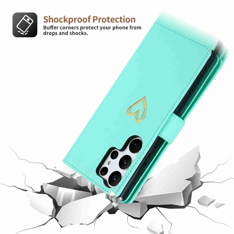 For Samsung Galaxy S23 Ultra 5G POLA Love Multi-Card Slots Zipper Wallet Leather Phone Case