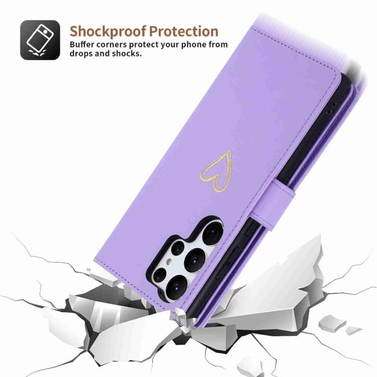 For Samsung Galaxy S23 Ultra 5G POLA Love Multi-Card Slots Zipper Wallet Leather Phone Case