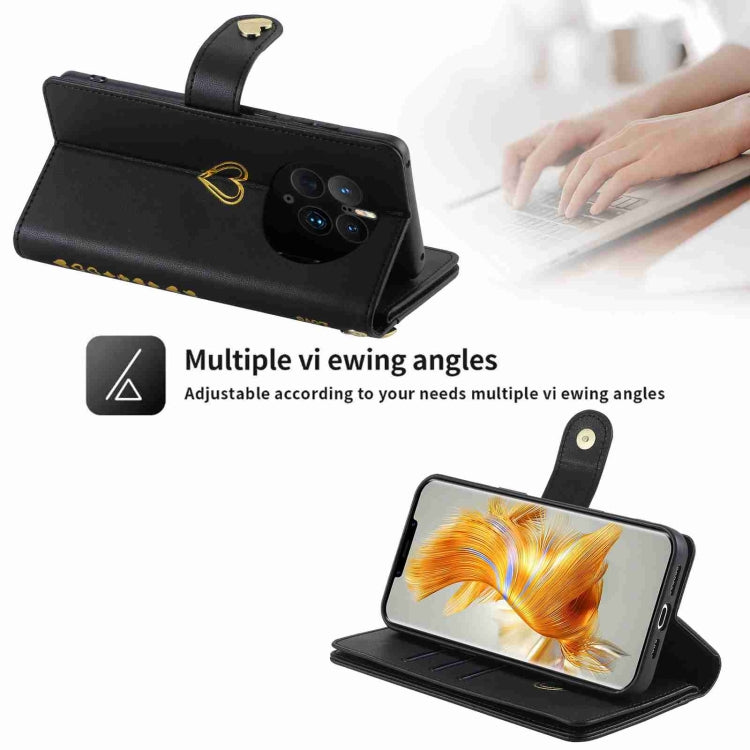 For Huawei Mate 50 Pro POLA Love Multi-Card Slots Zipper Wallet Leather Phone Case