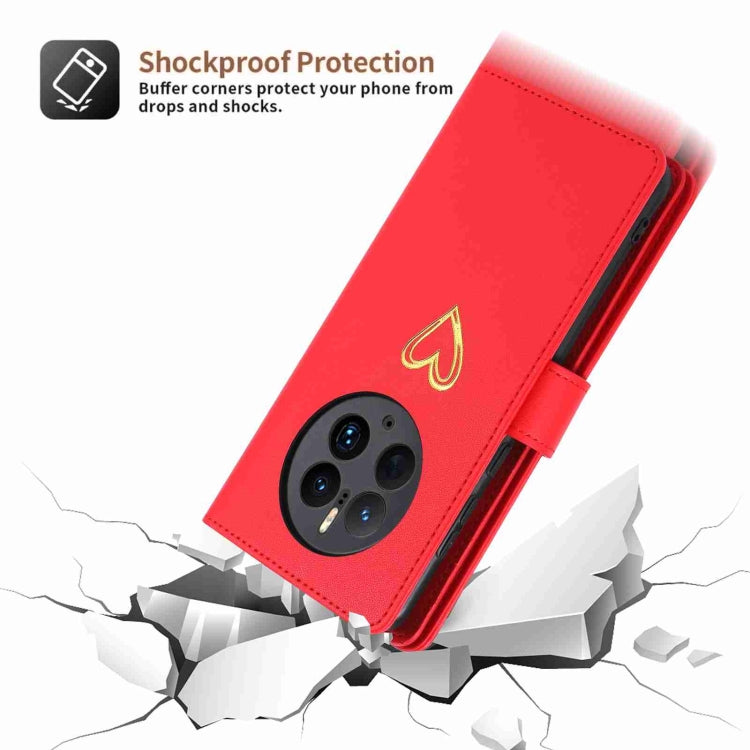 For Huawei Mate 50 Pro POLA Love Multi-Card Slots Zipper Wallet Leather Phone Case