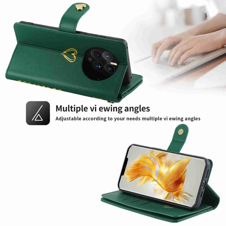 For Huawei Mate 50 Pro POLA Love Multi-Card Slots Zipper Wallet Leather Phone Case