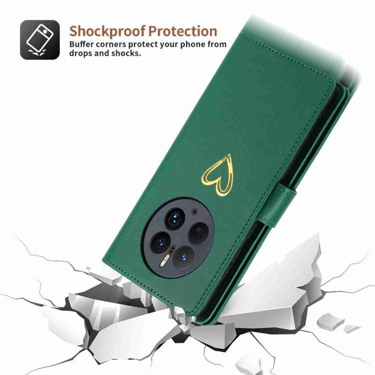 For Huawei Mate 50 Pro POLA Love Multi-Card Slots Zipper Wallet Leather Phone Case