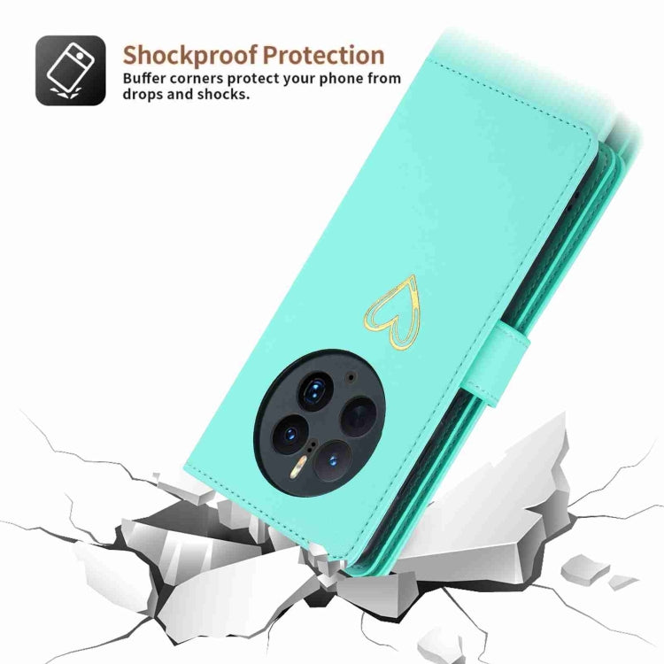 For Huawei Mate 50 Pro POLA Love Multi-Card Slots Zipper Wallet Leather Phone Case